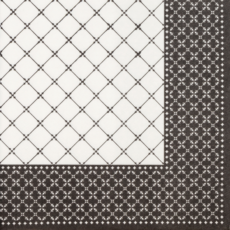 Textilhatású szalvéta 40x40 cm Grid - fekete - AAN004200