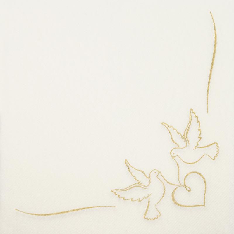 Textilhatású szalvéta 40x40 cm Doves - arany - AAN005309