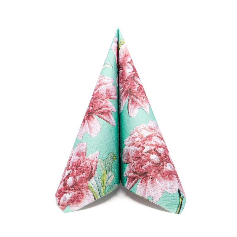 BEAUTIFUL PEONIES papírszalvéta 33x33 cm 3 rétegű rózsa