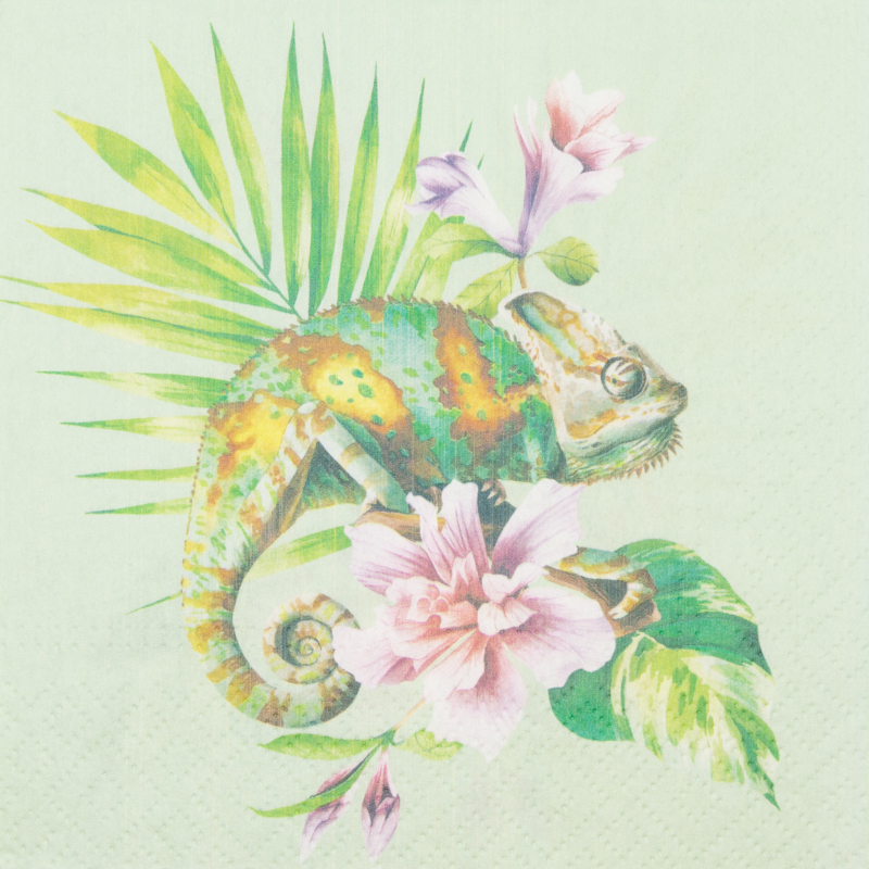 Exotic Chameleon papírszalvéta 33x33 cm 3 rétegű mintás zöld - SDL123200