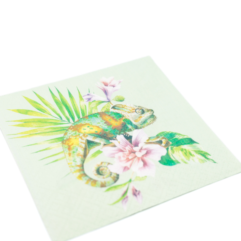 Exotic Chameleon papírszalvéta 33x33 cm 3 rétegű mintás zöld - SDL123200
