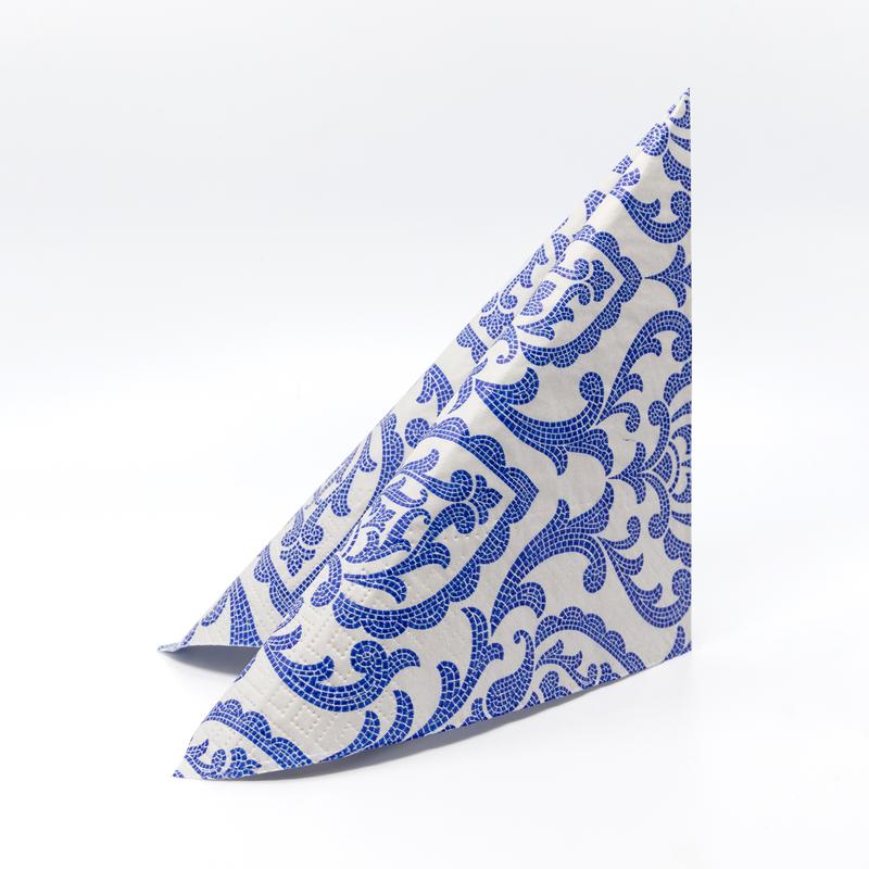 PORTUGUESE TILES papírszalvéta 33x33 cm 3 rétegű fehér/kék