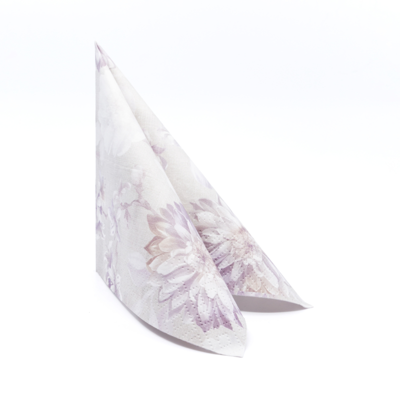SENTIMENTAL BLOSSOM papírszalvéta 33x33 cm 3 rétegű szürke virág mintás - SDL126900