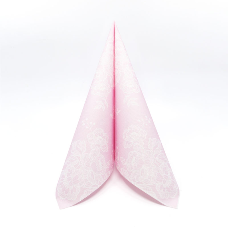 Textilhatású szalvéta 40x40 cm Soft Lace-világos rózsaszín-AAN005004