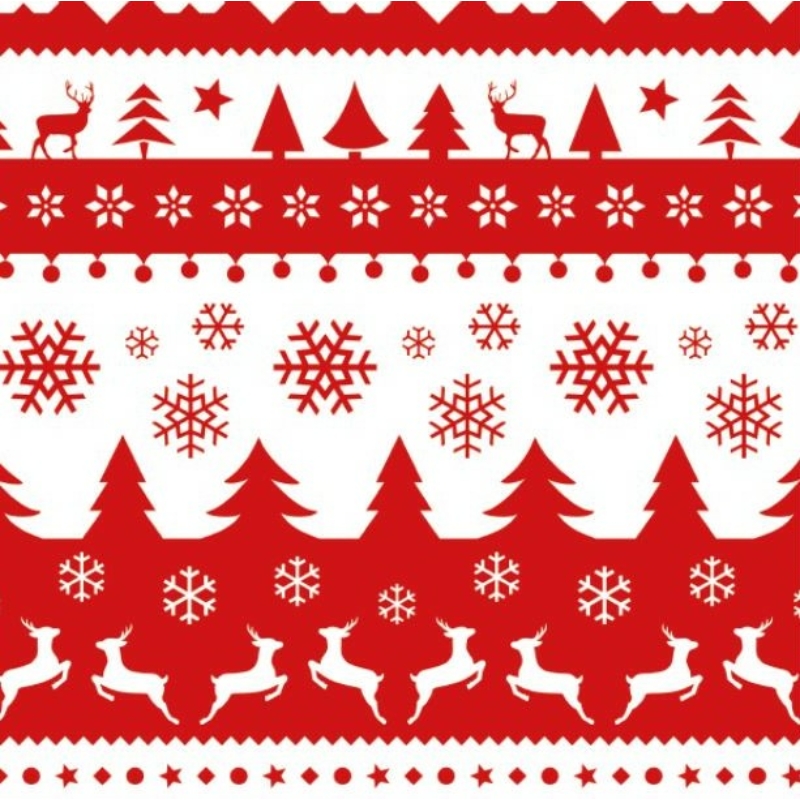 Karácsonyi textilhatású szalvéta 40x40 Winter - piros