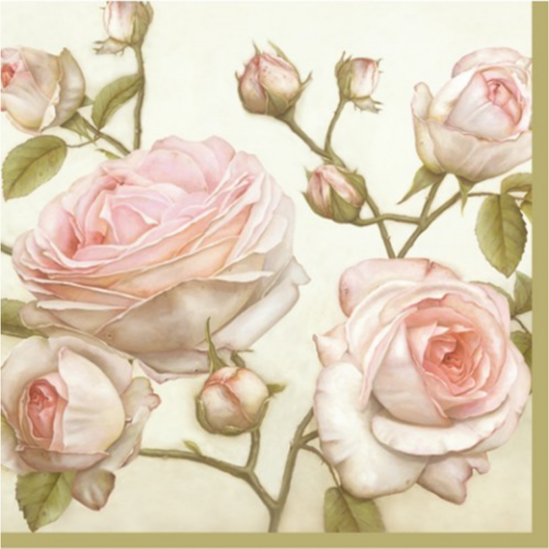 BEAUTY ROSES papírszalvéta 33x33 cm 3 rétegű rózsa mintás-SDL085000