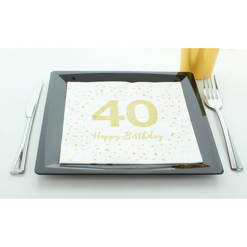 Papírszalvéta 33x33 cm Happy Birthday &quot;40&quot; 