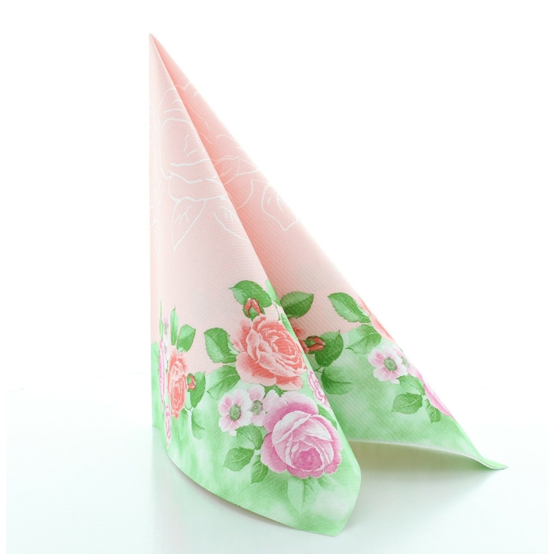 Textilhatású szalvéta 40x40 cm Rosemarie - rózsaszín
