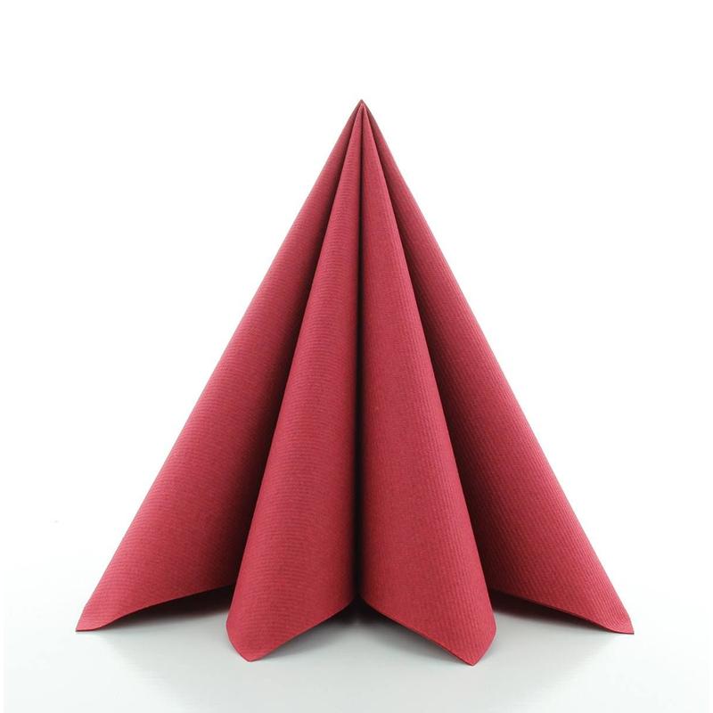 Textilhatású szalvéta 33x33 cm - bordó -96297