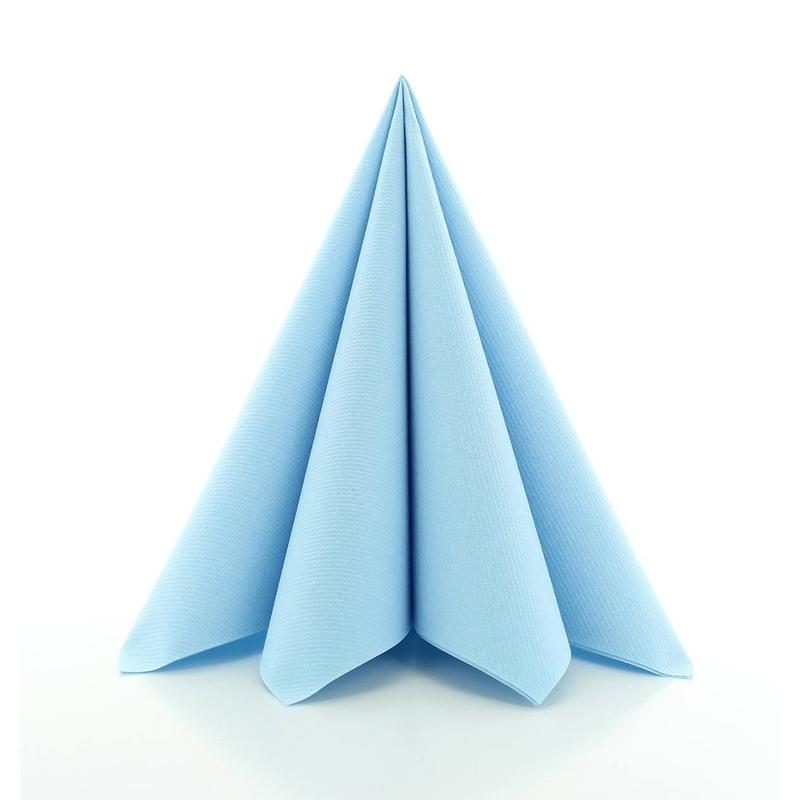 Textilhatású szalvéta 33x33 cm - világoskék 96303