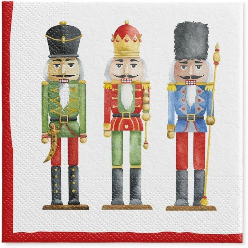 Karácsonyi papírszalvéta 33x33 cm diótörő katonái