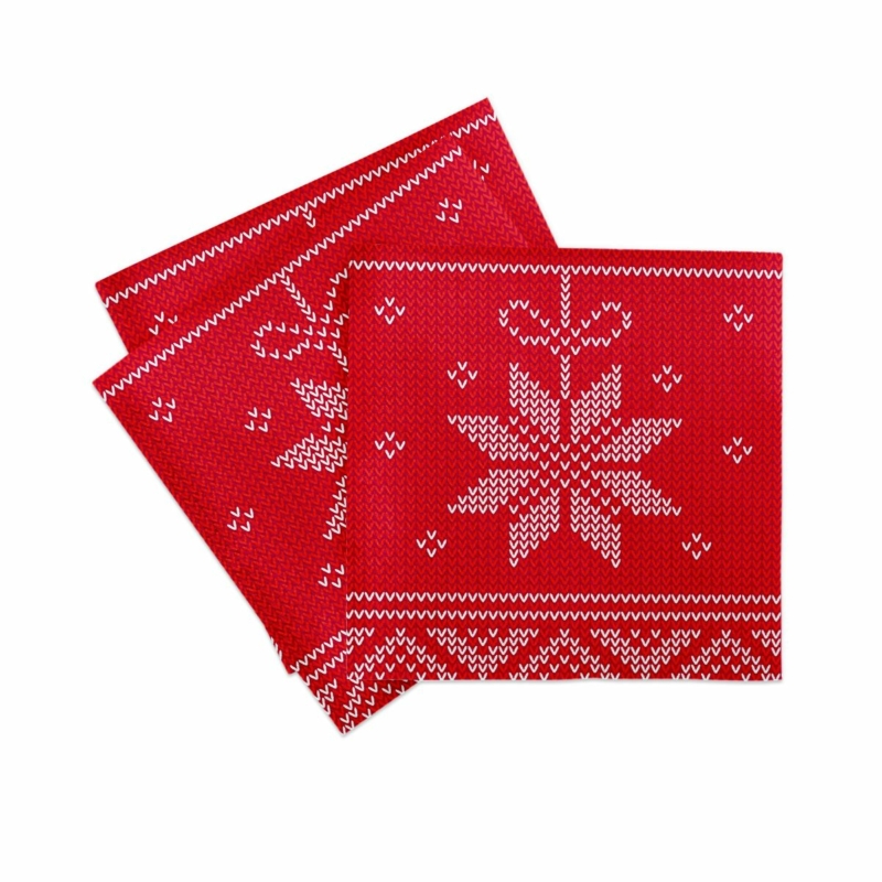 Karácsonyi textilhatású szalvéta 40x40 cm Mick piros 