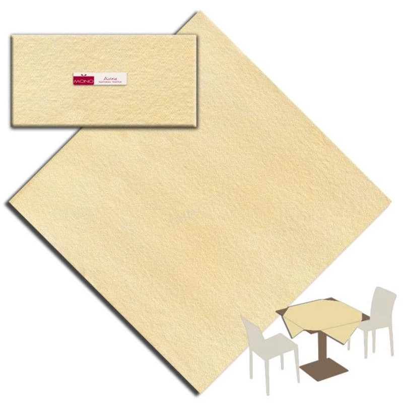 Asztalterítő 100 x 100 cm krém textilhatású krém