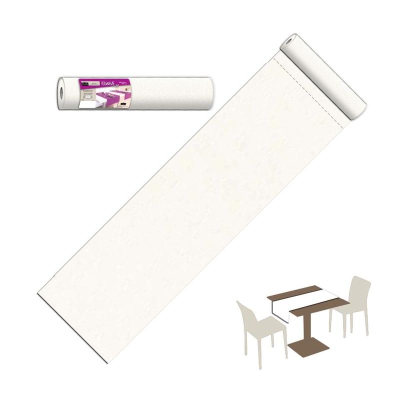 Futó 40 cm x 24 m textilhatású - fehér