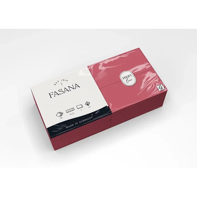 Fasana Papírszalvéta 33x33 cm 1/8 hajtású 2 réteg 250 lap/csomag - bordó