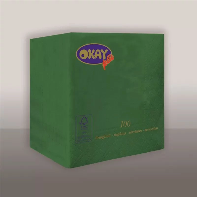 Okay koktélszalvéta 25x25 cm 100 lap/csomag - sötétzöld