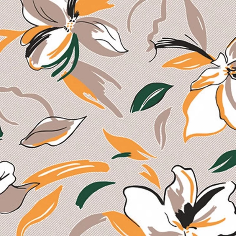 Althea barack mikrotextil szalvéta – modern virágminta természetes színekkel