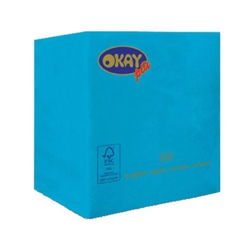Okay Koktélszalvéta 25x25 cm türkíz, 100 db/csomag