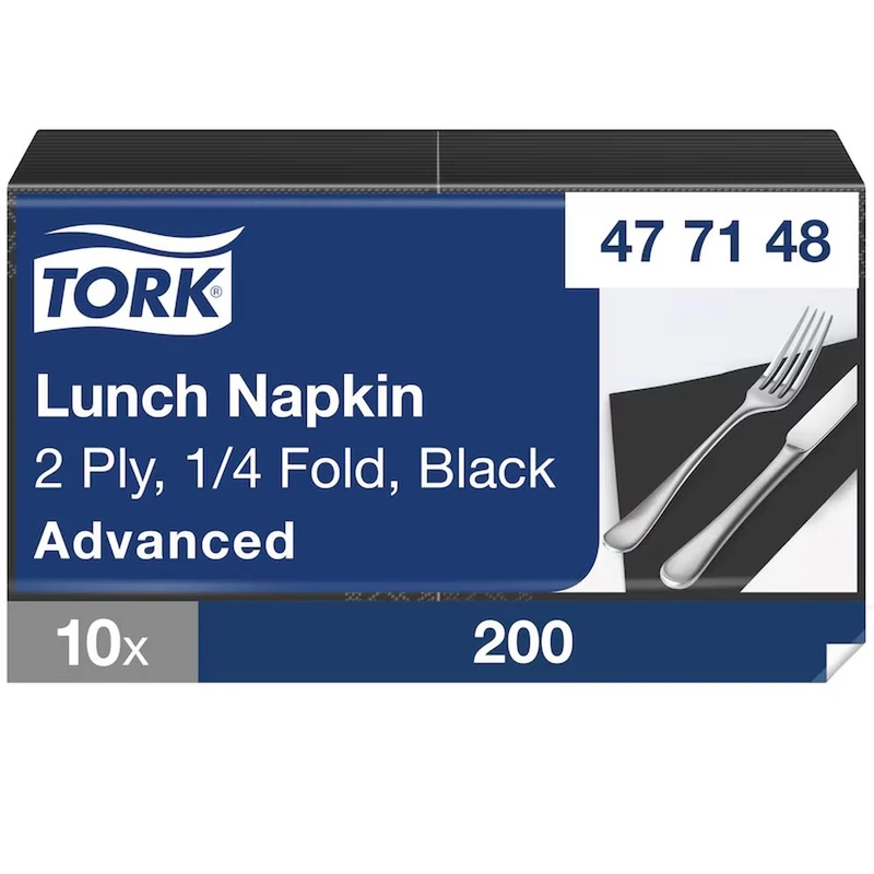Tork papírszalvéta 2 rétegű 33x33 cm 1/4 hajtású fekete