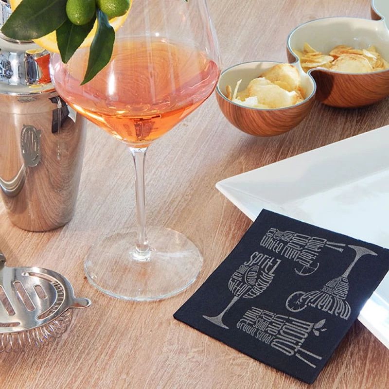 Pack Service Airwave drink szalvéta 20x20 cm fekete