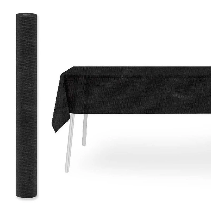 Pack Service Airspun víztaszító nemszőtt textil asztalterítő tekercs 1,2 x 25 m - fekete
