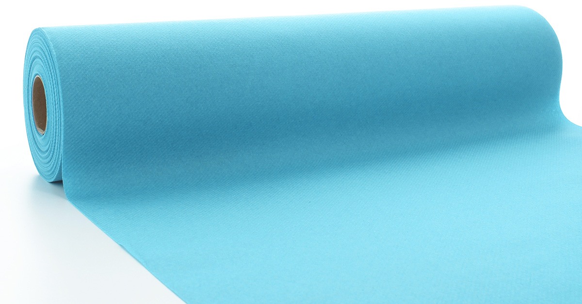 Asztali futó 40 cm x 24 m textilhatású - felhő kék