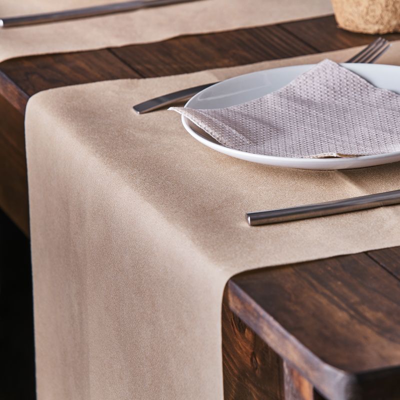 Asztali futó 40 cm x 48 m textilhatású natúr barna