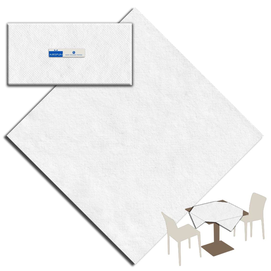 Asztalterítő 100 cm x 100 cm fehér Airspun  (25 db)