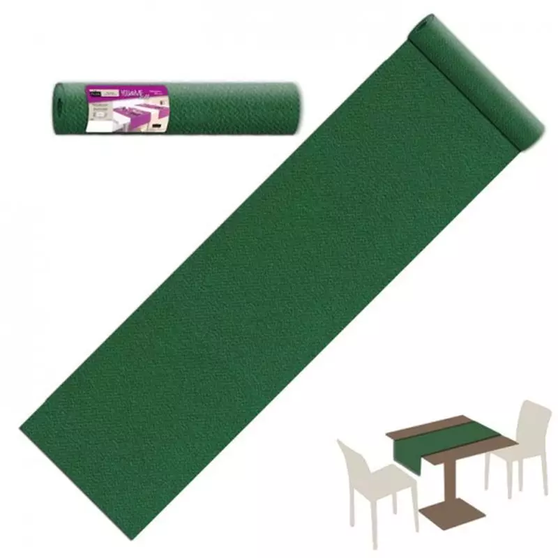 Pack Service Asztali futó 40 cm x 24 m textilhatású sötétzöld