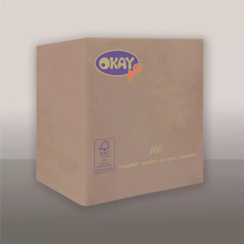 Okay koktélszalvéta 25x25 cm 100 lap/csomag - mogyoró
