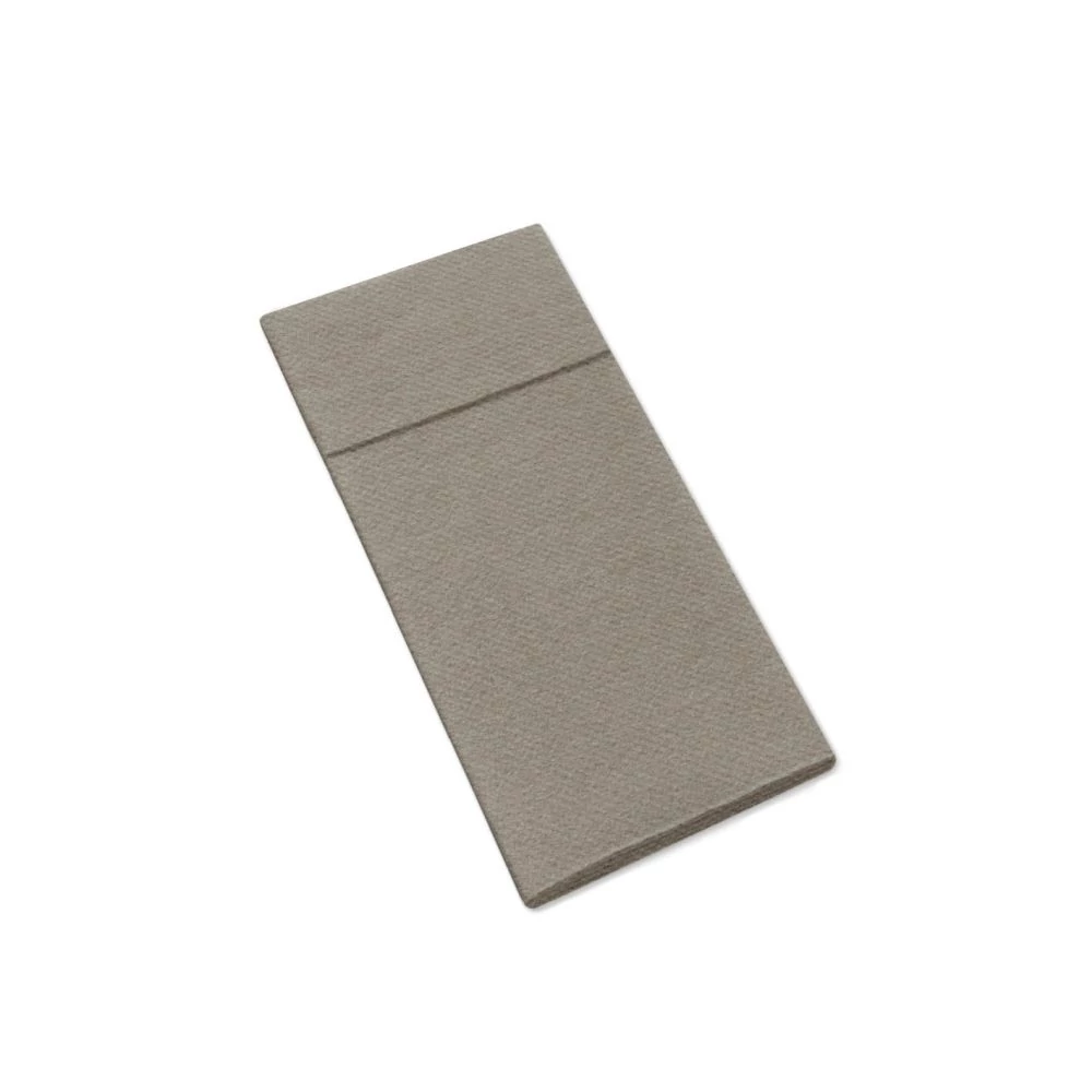 Pack Service evőeszköztartós szalvéta textilhatású 40x32 cm 1/8 hajtású 50 lap/csomag agyag