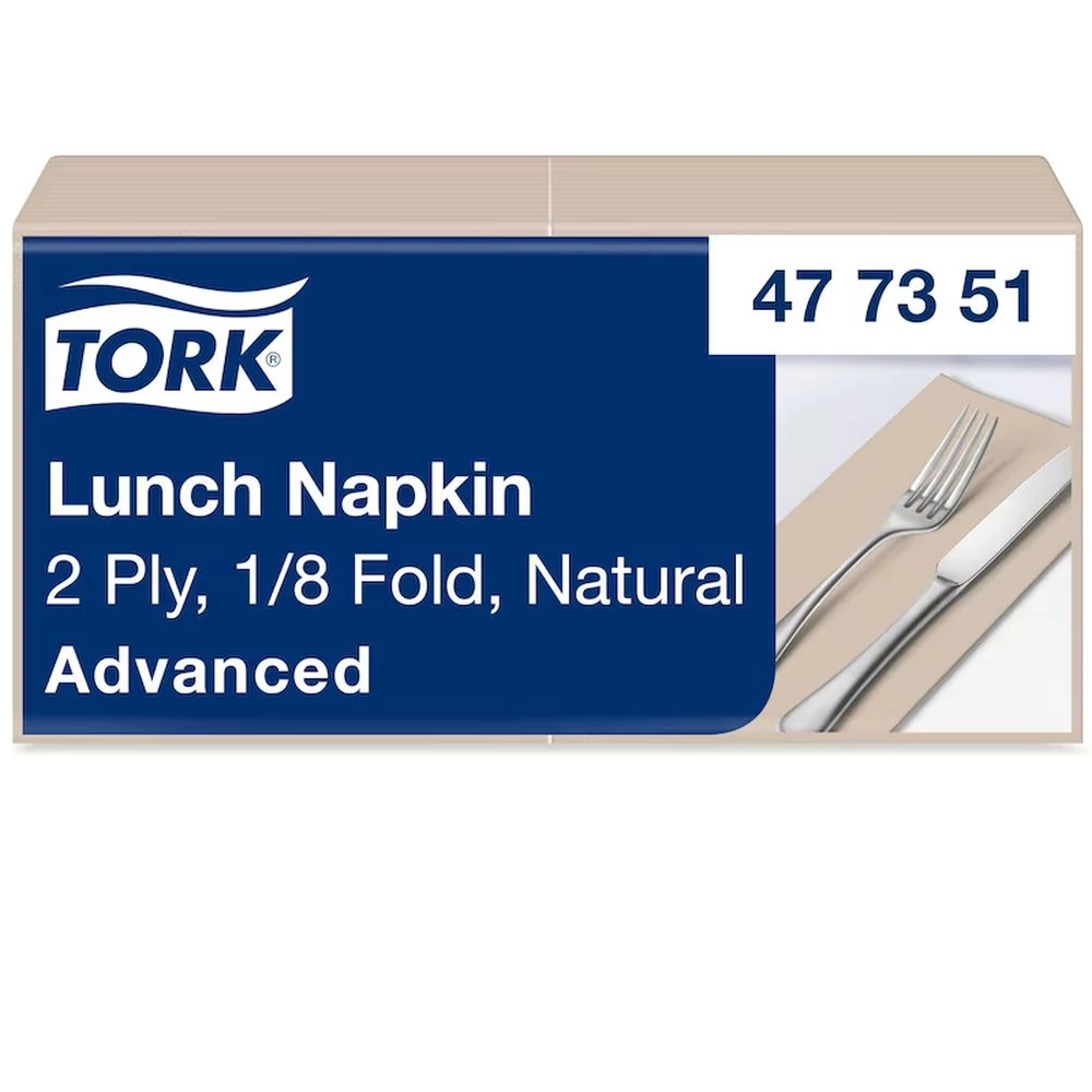 Tork papírszalvéta 2 rétegű 33x33 cm 1/8 hajtású 200 lap/csomag - újrahasznosított