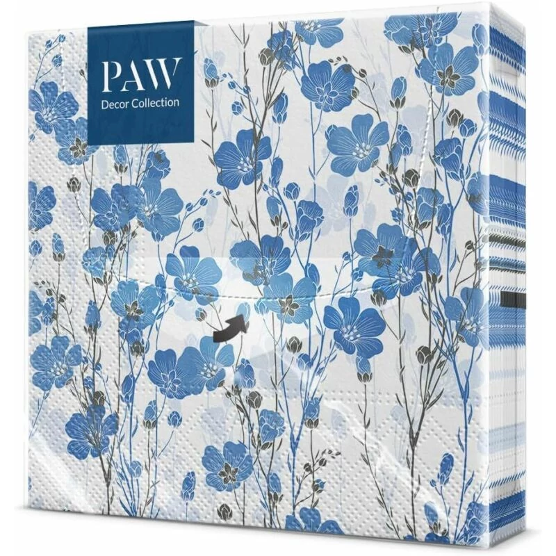 PAW papírszalvéta 33x33 cm 3 rétegű 20 lap/csomag Virágos növények