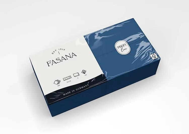 Fasana Papírszalvéta 33x33 cm 1/8 hajtású 2 réteg 250 lap/csomag - királykék