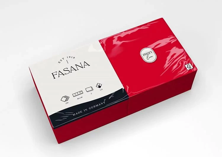 Fasana Papírszalvéta 40x40 cm 1/4 hajtású 2 réteg 250 lap/csomag - jalapeno piros