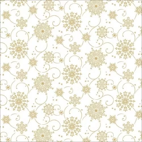 Mank karácsonyi asztalterítő airlaid 80x80cm Cristal fehér-arany , 20 lap/csomag